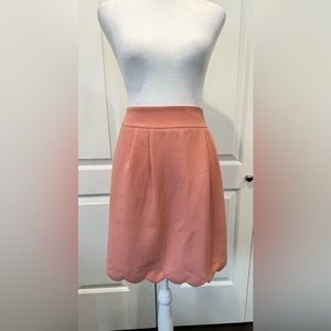 Loft Women’s Skirt, peach color with scalloped edge